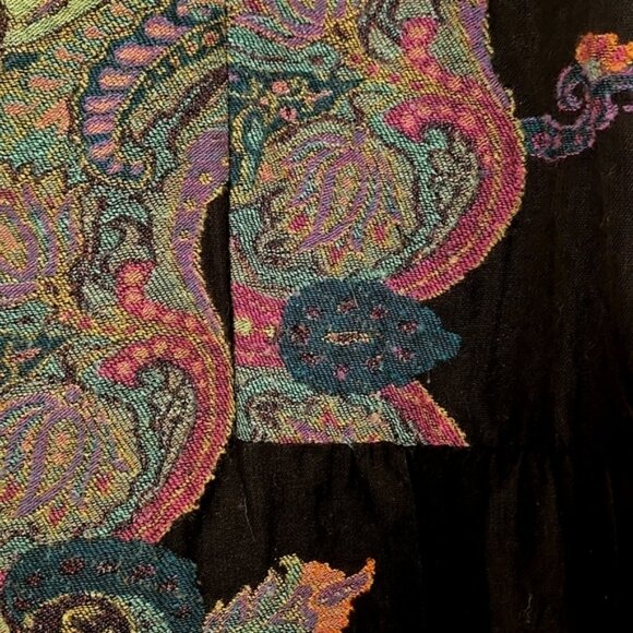 Soft Surroundings Tapestry Black Kimono Wool Jacket Boho Eclectic Artisan, 3X - Picture 5 of 13